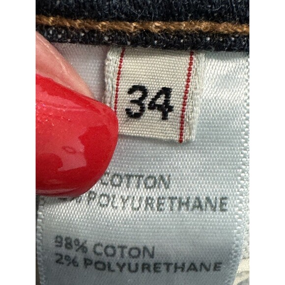 Baldwin Jeans Henley Slim Straight Denim Button Fly Blue Indigo Selvedge 34x32 - Picture 7 of 11